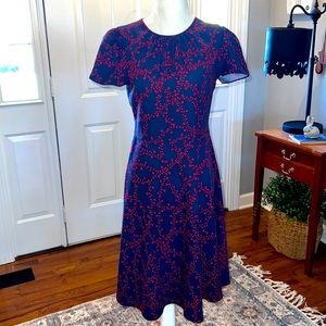 Draper James Dress Navy with Red Cap sleeves Size 4